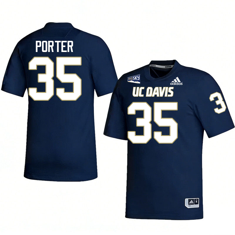 UC Davis Aggies #35 Derrell Porter College Football Jerseys, Uniforms Stitched Sale-Navy